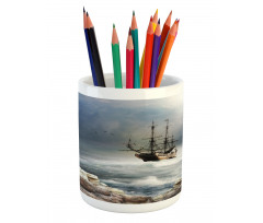 Pirate Merchant Ship Pencil Pen Holder