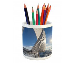 Sailing Boat in Sea Pencil Pen Holder