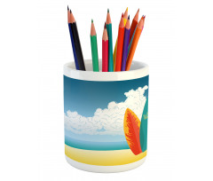 Surfboards on Coast Pencil Pen Holder