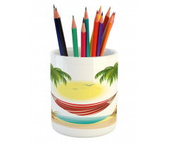 Hammock Between Palms Pencil Pen Holder