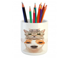 Funny Pets Portrait Design Pencil Pen Holder