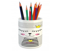 Meow Princess with a Crown Pencil Pen Holder