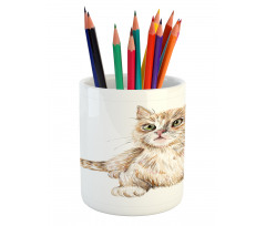 Hand Drawn Ginger Kitten Pencil Pen Holder