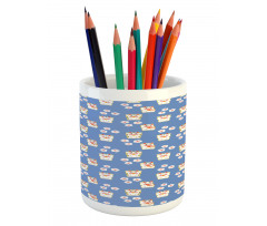 Maneki-Neko Cats Pattern Pencil Pen Holder