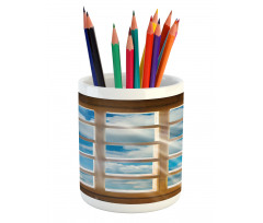 Window with Sunbeams Pencil Pen Holder