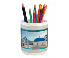 Greece Oia Building Pencil Pen Holder