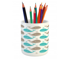 Smiling Fish in Ocean Pencil Pen Holder