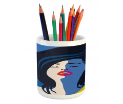 Lady Portrait Pencil Pen Holder