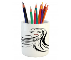 Long Straight Hair Pencil Pen Holder