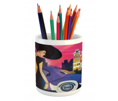 Upscale Cityscape Pencil Pen Holder