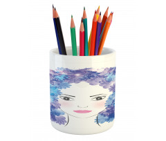 Surreal Floral Girl Pencil Pen Holder