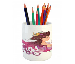 Fruity Hair Style Pencil Pen Holder