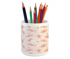 Flying Fairies Swan Moon Pencil Pen Holder