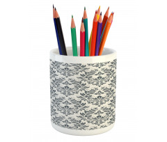 Floral Ornate Damask Pencil Pen Holder