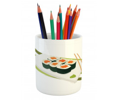 Sushi Maki Plate Chopsticks Pencil Pen Holder