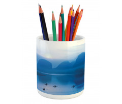 Sunrise Bamboo Raft China Pencil Pen Holder