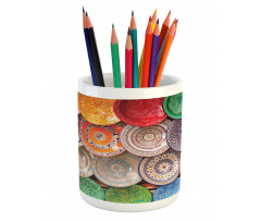 Traditional Colorful Pencil Pen Holder