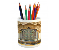 Vintage Eastern Art Pencil Pen Holder