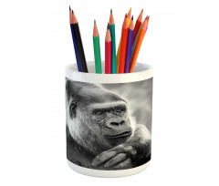 Close up Shot Ape Animal Pencil Pen Holder