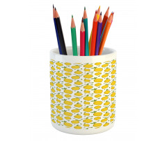 Citrus Fruits Leaves Art Pencil Pen Holder