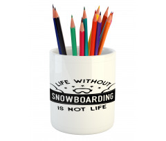 Snowboarding Calligraphy Pencil Pen Holder