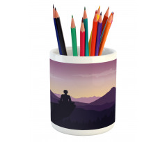 Man Enjoying the View Pencil Pen Holder