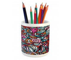 Abstract Sunflower Pencil Pen Holder