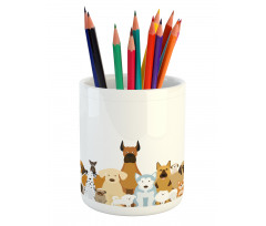 Funny Pet Breeds Cartoon Pencil Pen Holder