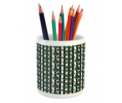 Monstera on Stripes Pencil Pen Holder