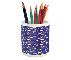 Moon Stars Dots and Clouds Art Pencil Pen Holder