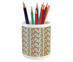 Colorful Animals Initials Pencil Pen Holder