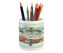 Fishing Sea Food Pencil Pen Holder