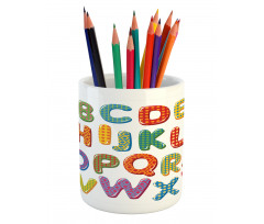 Funny Lettering Pattern Pencil Pen Holder