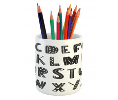 Abstract Modern Letters Pencil Pen Holder