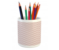 Abstract Monochrome Floral Pencil Pen Holder