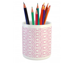 Delicate Striped Floral Pencil Pen Holder