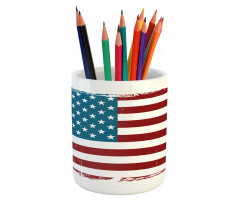 Grungy Old Glory USA Pencil Pen Holder