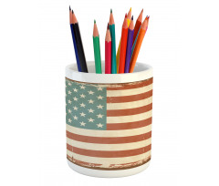 Grunge US Flag Pencil Pen Holder