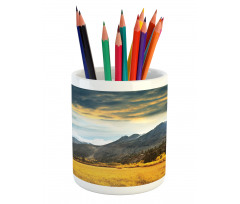 Mountain Grassland Sun Pencil Pen Holder