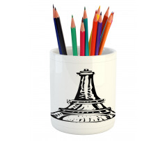 Monochrome Landmark Pencil Pen Holder