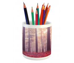 Trees Foggy Sunlight Pencil Pen Holder