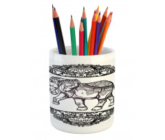 Bohemic Floral Elephant Pencil Pen Holder