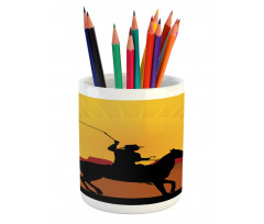 Cowboy on Horse Shade Pencil Pen Holder