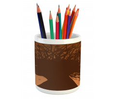 Autumnal Elements Hair Pencil Pen Holder