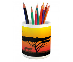 Savannah Animals Sunset Pencil Pen Holder