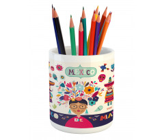 Mexican Cultural Art Pencil Pen Holder