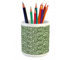 Graphical Monstera Pencil Pen Holder