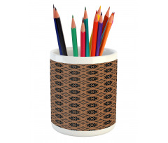 Geometric Floral Folk Pencil Pen Holder