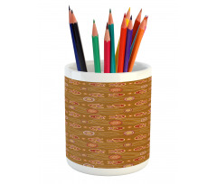 Dotted Waves Art Motifs Pencil Pen Holder