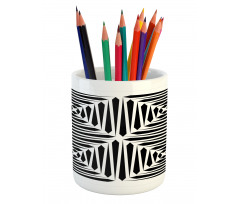 Monochromatic Stripes Art Pencil Pen Holder